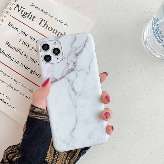 Luxus Marmor Matte Handyhülle für iPhone 11 12 13 14 Mini Pro Max Xs X Xr 7 8 6 6s Plus Se 2020 stoßfeste weiche Hüllen Abdeckung
