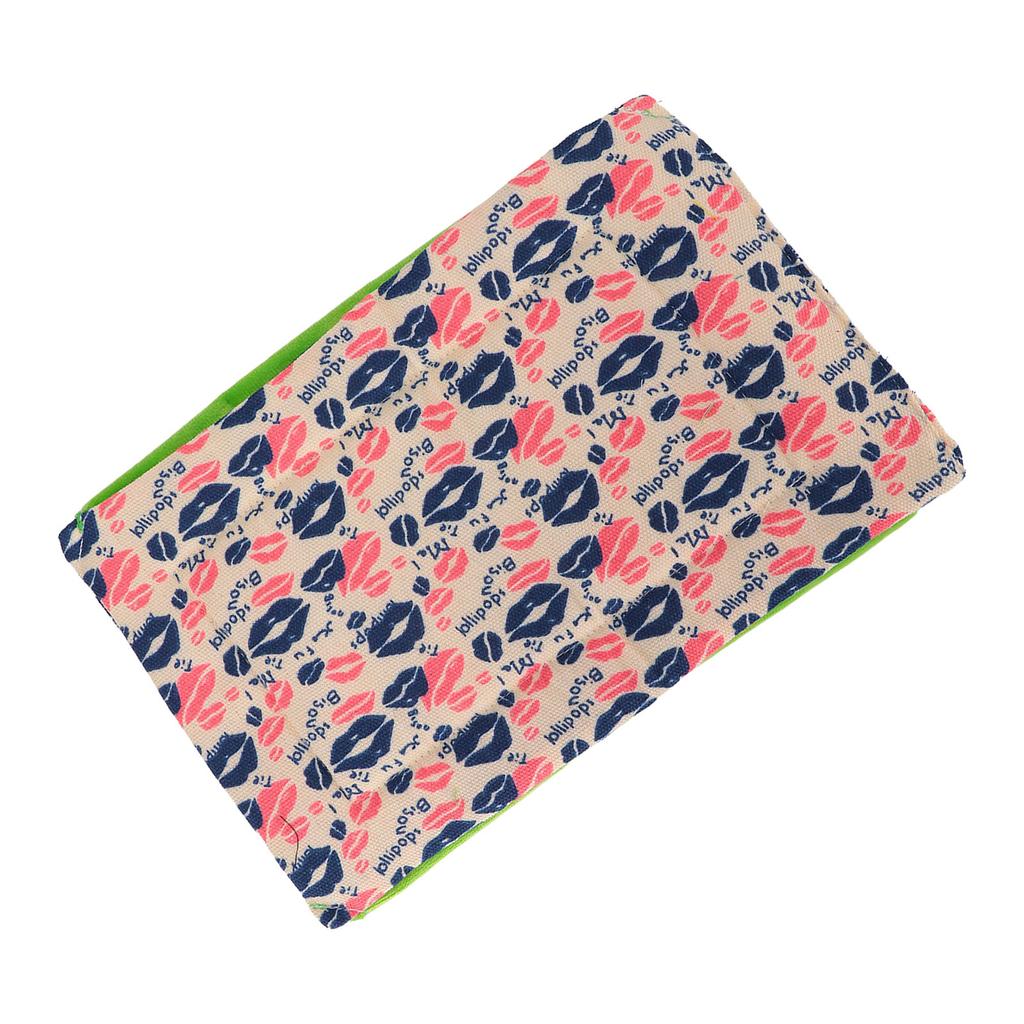 Reptile Sleeping Bag Soft and Warm Bearded Dragon Bed with Pillow for Bearded Dragon Leopard Gecko(Lip Print Green