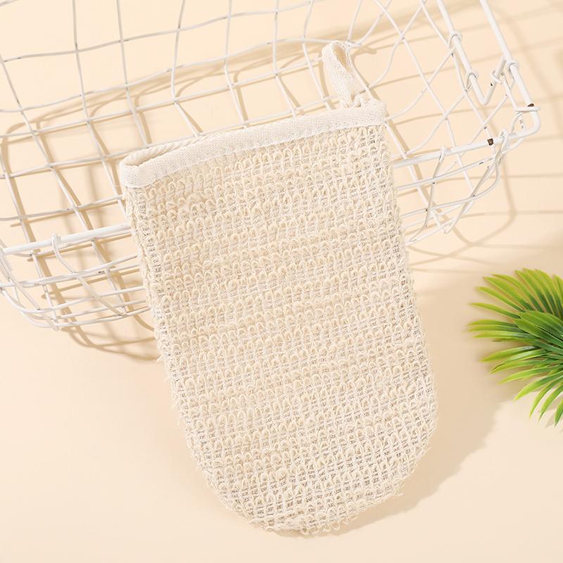 Weicher Natürlicher Sisalhandschuh Doppelseitiger Körperpeelingschwamm Duschkörper-Peelinghandschuh Für Dusche Spa Hautreinigung Badehandschuhe