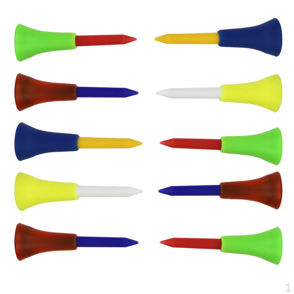 

10 Count golf professional tees Tee 70mm/56mm Ball Nail Random Color for Club 10pcs 56mm