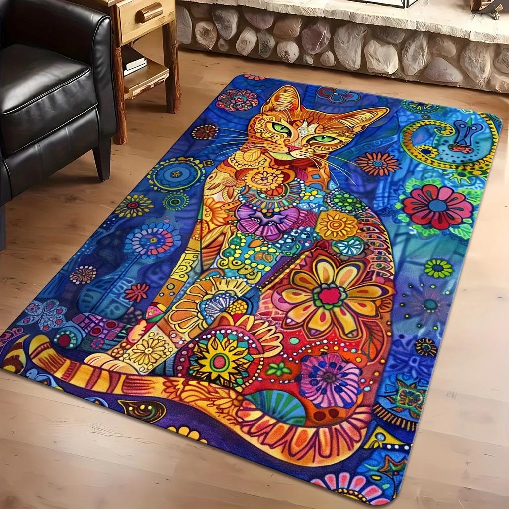1PC Cute mat fox pattern Door Mats Kitchen Rugs Non-Slip Pop design Bathroom Rugs Bath Mat Carpet for Home Sink Laundry Decor