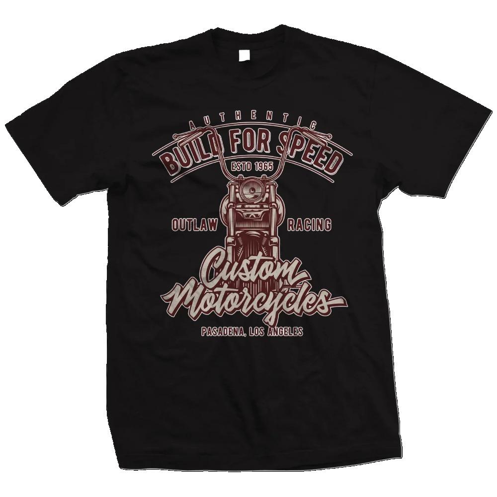 T-shirt Coton Homme Biker Moto Grande Taille Imprimé Cool Mode Streetwear Classique Grande Taille Tee Nouvelle Arrivée Top Moto