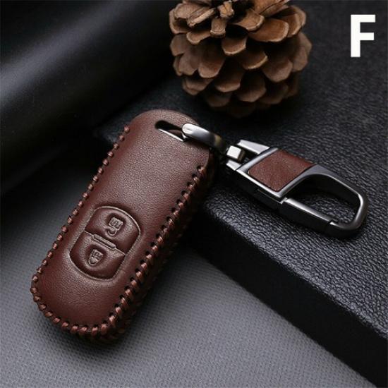 Luxury PU Leather Car Key Case Cover w/ Keychain Special For Mazda 2 3 5 CX4 LB