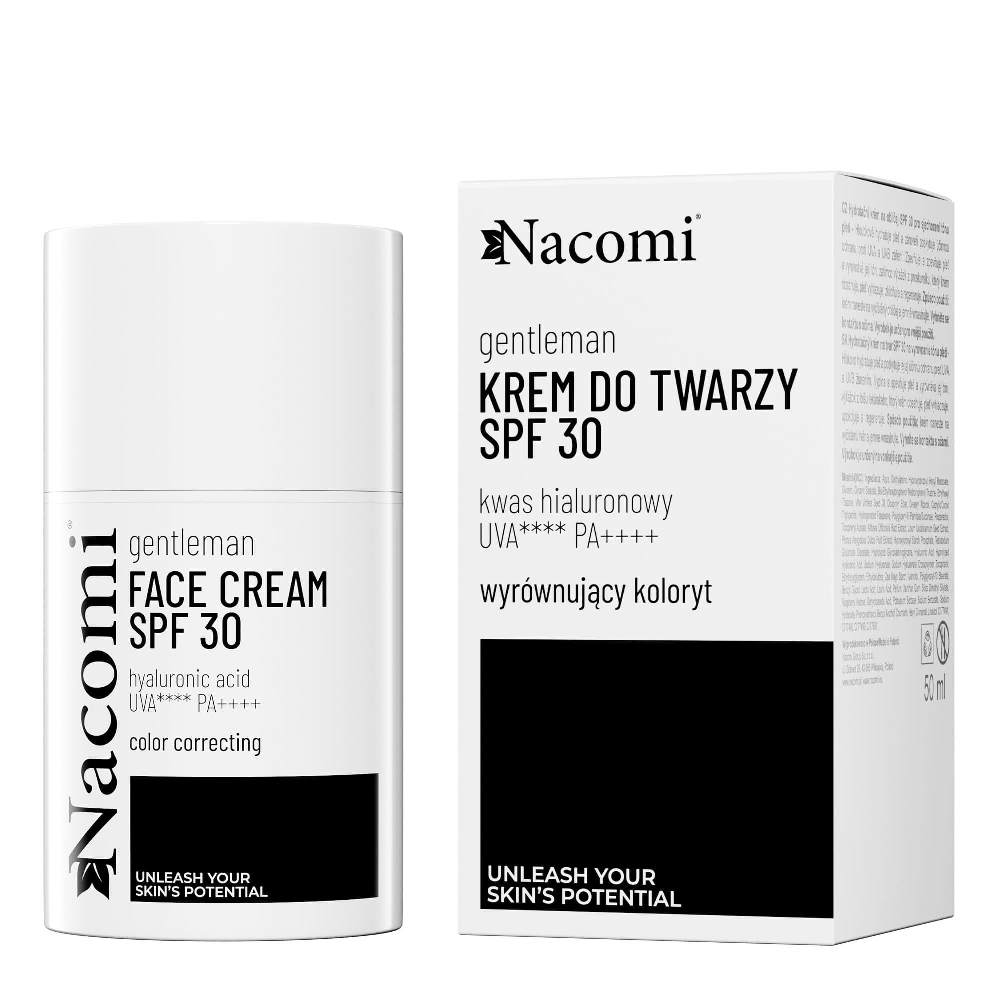

Nacomi GentleMan - Зволожуючий крем для обличчя SPF 30, що вирівнює тон шкіри, 50 мл