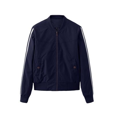 Winter Windbreaker Women's Striped Cotton Flight Jacket Solid Color Bomber Jacket Fashion Trend Women's Jacket