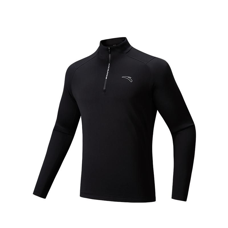 Anta Running Series Stand Collar Casual Color Block Comfortable Versatile Long Sleeve Knit Top Men Tops 152545403N-3