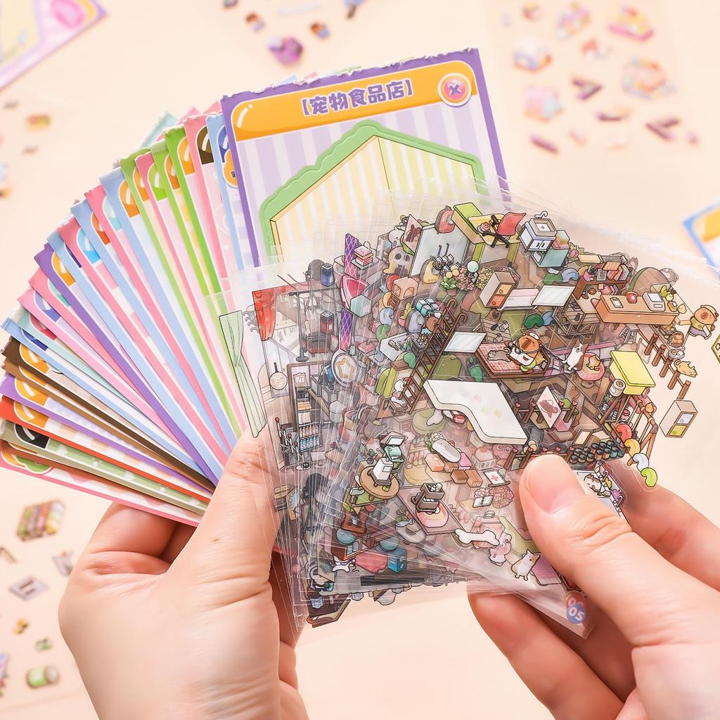 Xin Mo 3D Aquascape Sticker Book: Cute Little Nose 2.0 - DIY Kids' Journal & Quiet Book
