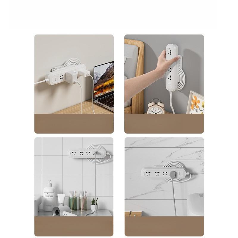 Self Adhesive Plug Holder, Wall Mounted No Drilling Socket Fixing Sticker, Home Seamless Sticker, Nail Free Creative Plug Holder