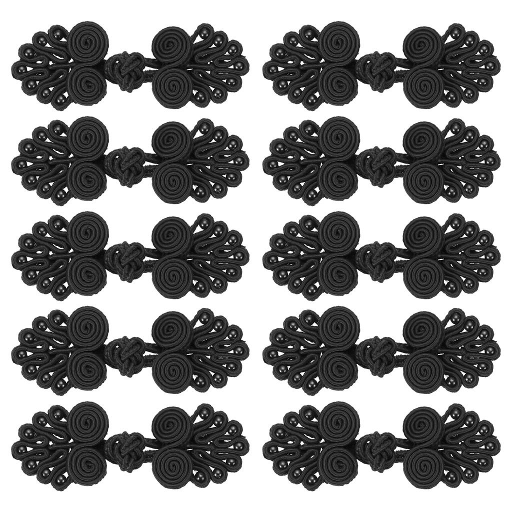 6/10pcs Chinese Knots Frog Buttons Closure Sewing Buttons Fasteners with Beads for DIY Sewing Coats Cloak Bridal Costume Outfit