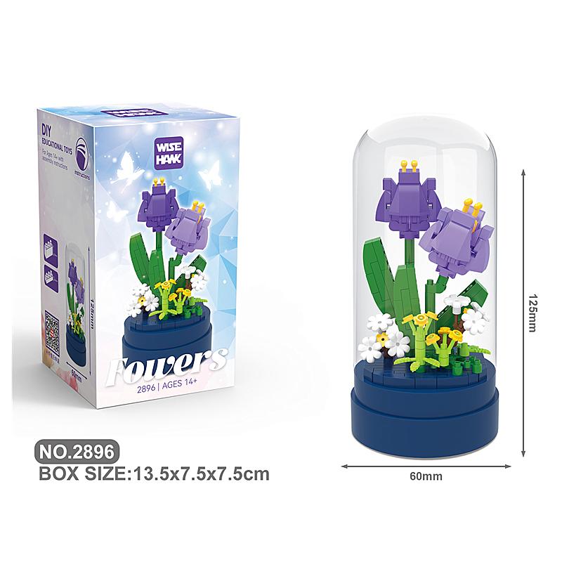 

New product 2890-2898 Small Grain Mother s Day Handmade Gift Assembly Building Block Flower Creative Desktop Ornaments No box