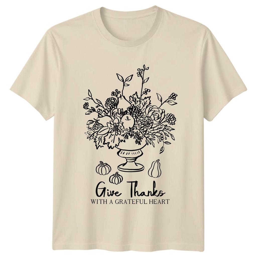 Give Thanks With A Grateful Unisexs TShirt Gratitude Thanksgiving Gift For Her