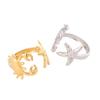 Women's Titanium Steel Starfish Ring - Stainless Steel Open Design, Colorfast 18k Gold Vacuum Electroplated