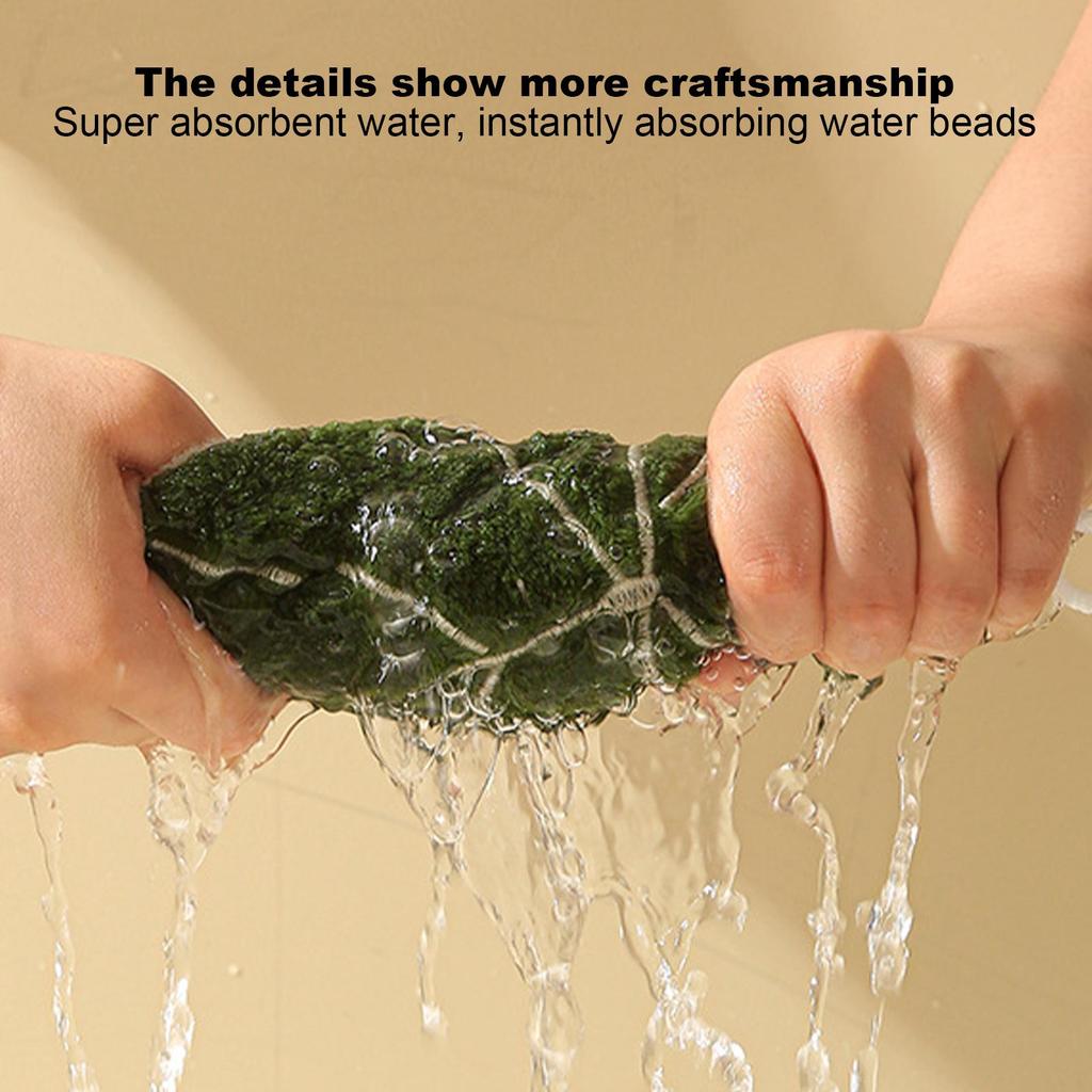 Hand Towels  Leaf Absorbent Hand Towel Plant Pattern Hanging Towel Kitchen Bathroom Handkerchief Cleaning Cloth Hanging Towel