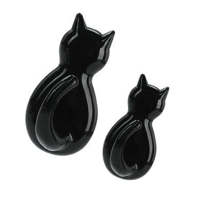 2pcs Cats Shaped Wall Mount Hooks with Strong Adhesive Backing Space Efficient Vertical Storage Hook For Keys Hats