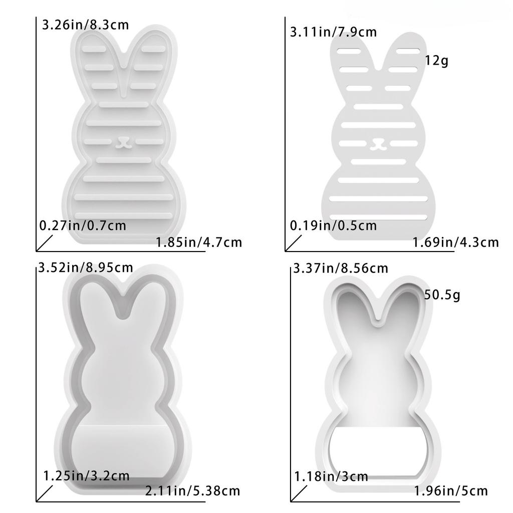 DIY Rabbit Hollow Atmosphere Lamp Resin Mold, Resurrection Rabbit Figurine, Plaster Silicone Mold Decoration