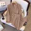 Brief Double Breasted Two Piece Suit Women Spring Autumn Loose Fashion Blazer Pants Set