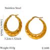 European & American Textured Titanium Steel Dangle Earrings for Women - Fashionable Pleated Design, Autumn Twisted Wire.