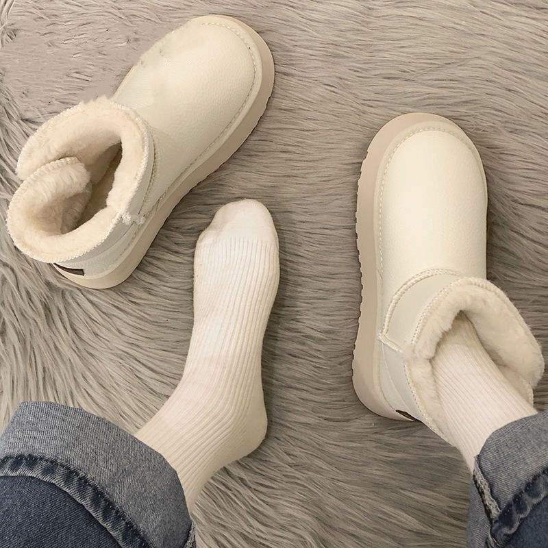 Snow Boots Women's Thick-soled Super Soft Muffin Velvet Thickened Waterproof and Non-slip Fur Integrated 2025 New Bread Short Boots