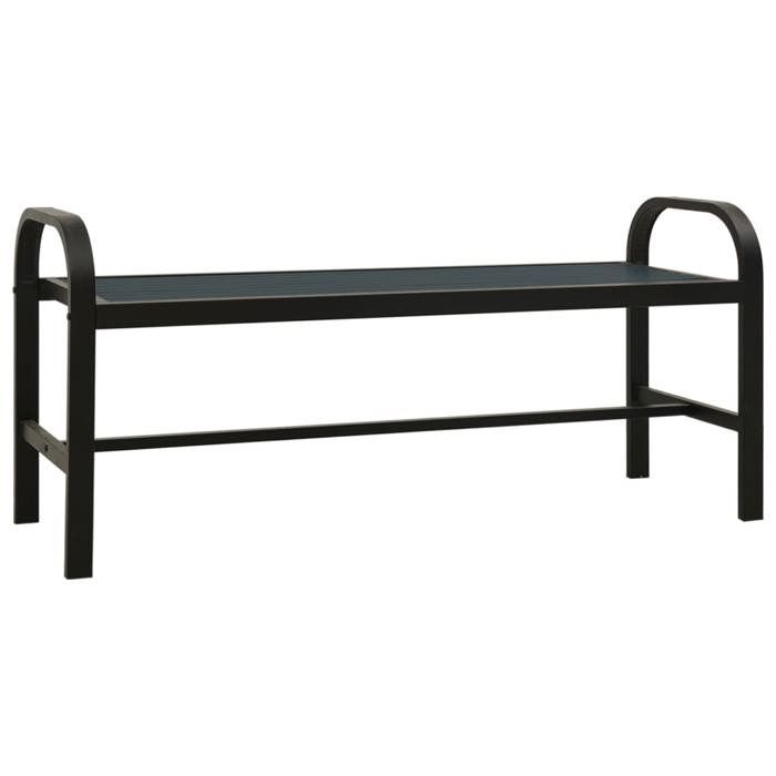 VidaXL Banc de jardin 124,5 cm Acier et WPC Noir 317137