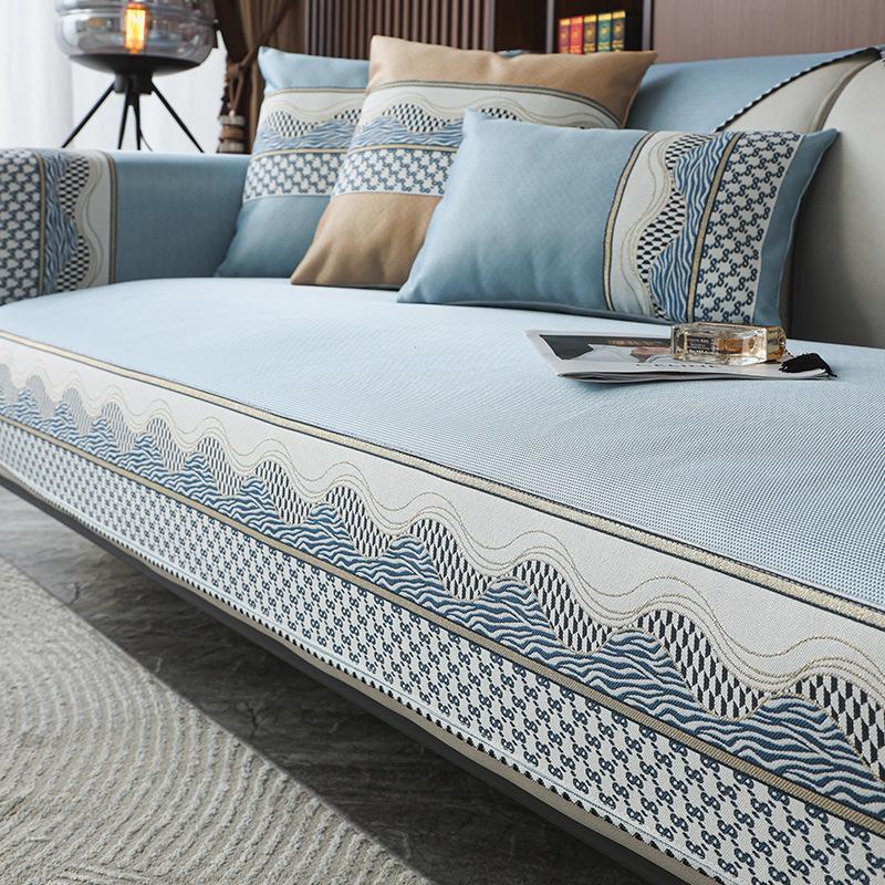 

Ice Silk Sofa Cushion, Non-Slip In Summer, Mat Cushion In Summer, Simple Modern Light Luxury, Full Set Of Armrest Back Cover Towel 70*70cm