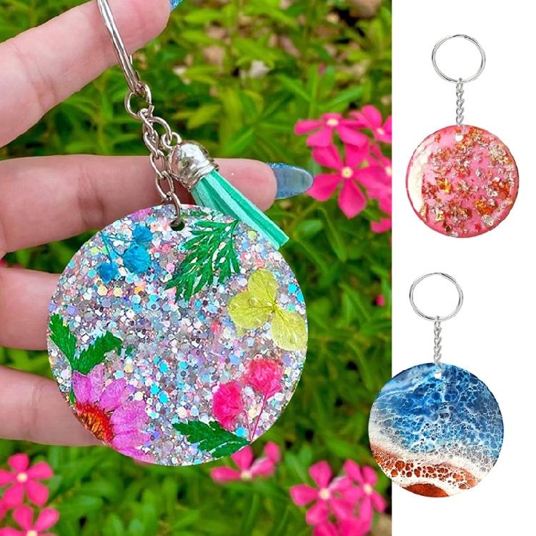 5Pcs Round Charm Casting Resin Molds with Hole Resin Molds Pendant DIY Jewelry