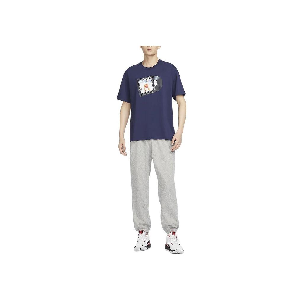 Nike Printed Pattern Crew Neck Casual Pullover Short Sleeve T-Shirt Men Tops Deep-Navy FQ4915-410