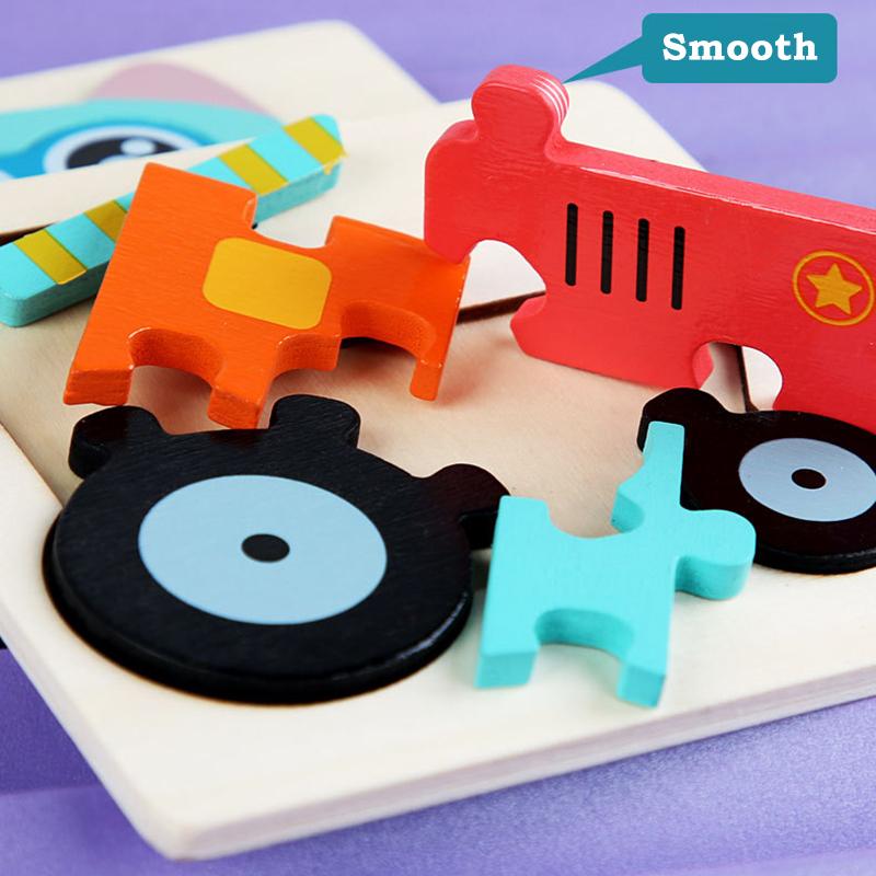 Wooden Kid Toy Cartoon 3D Children Puzzle Toys Intelligence Kids Jigsaw Toy Montessori Educational Learning Toys