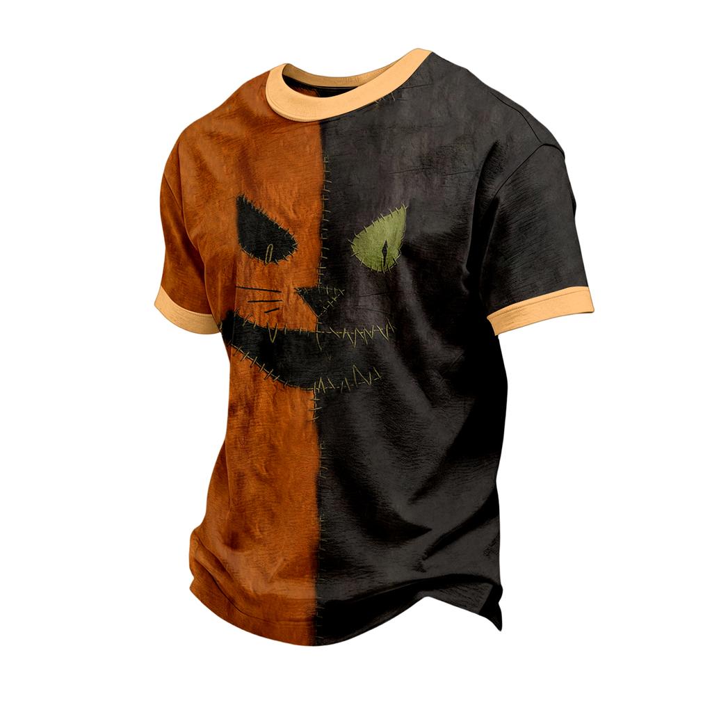 Men's Short Sleeve Halloween Print T-Shirt Casual Fashion Top