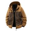 OO Fleece Thickened Jacket Men's Loose Trend Outdoor Waterproof Casual Retro Hooded Jacket Men