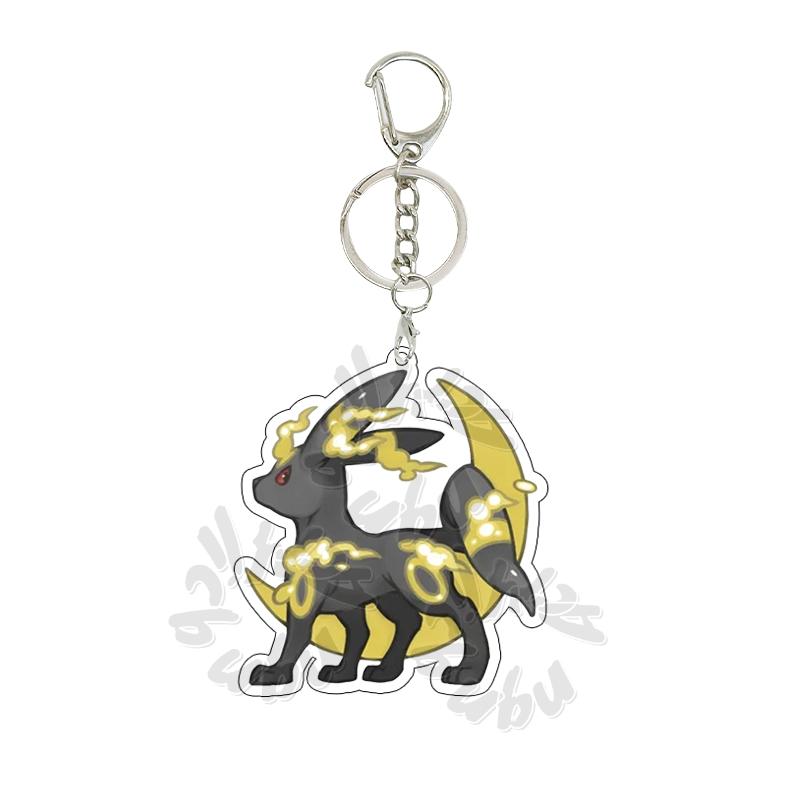 Cartoon MEW  Eevee POCKET Acrylic Keychain Students Anime Kawaii Key Ring Backpack Jewelry Charm Ornament Gifts for Friends Toy