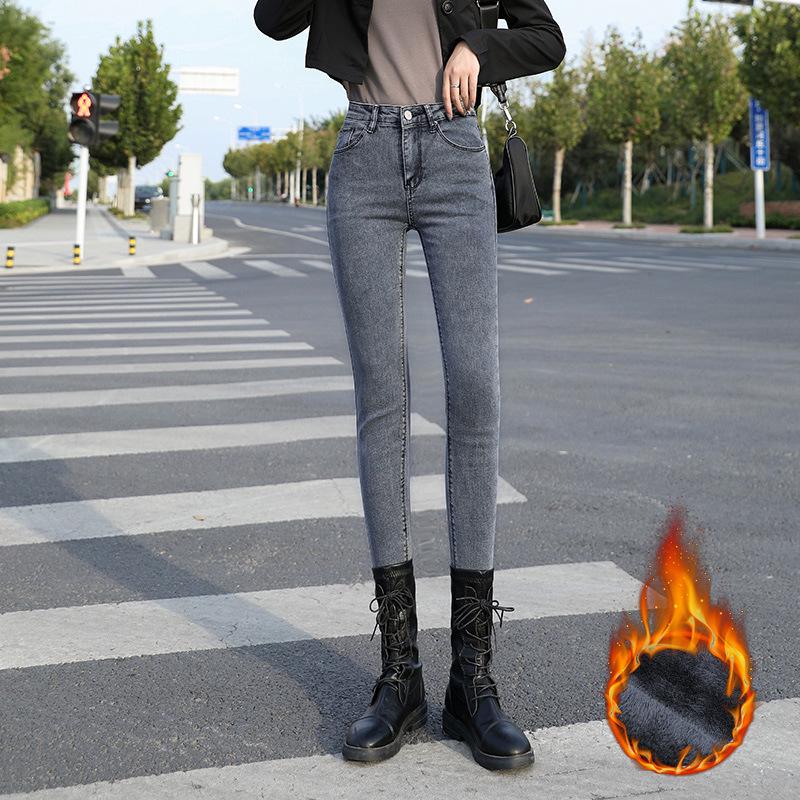 High-Waisted Slimming Velvet Denim Bootcut Pants for Petite Women 32 (25-inch waist)