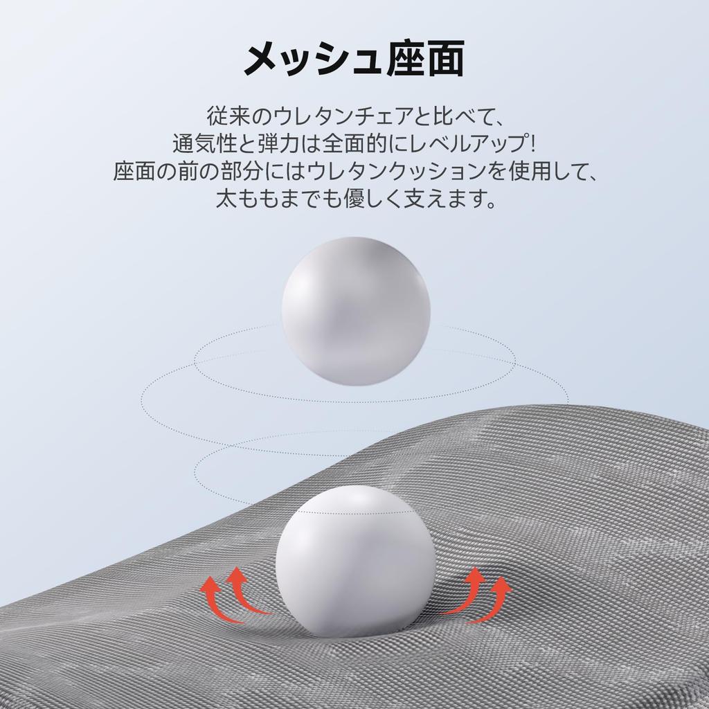 SIHOO M59AS Office Chair Desk Chair 3D Armrest 3D Headrest Automatic Adaptive Lumbar Support Rocking M59AS Flip-up Approx. 120° (Gray)