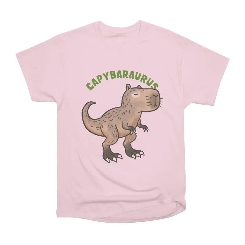 Men Casual Shirts Short Sleeves CAPYBARAURUS Pink Tees Oversized T-shirts S розовый
