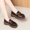 Small Leather Shoes Spring Autumn Sponge Cake Sole Two-Wear Women's Single Shoes With Skirt Thick Sole British Style Loafers