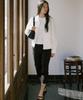 Lingseoul Cow Leather Buckle Medium Shoulder Bag-Black