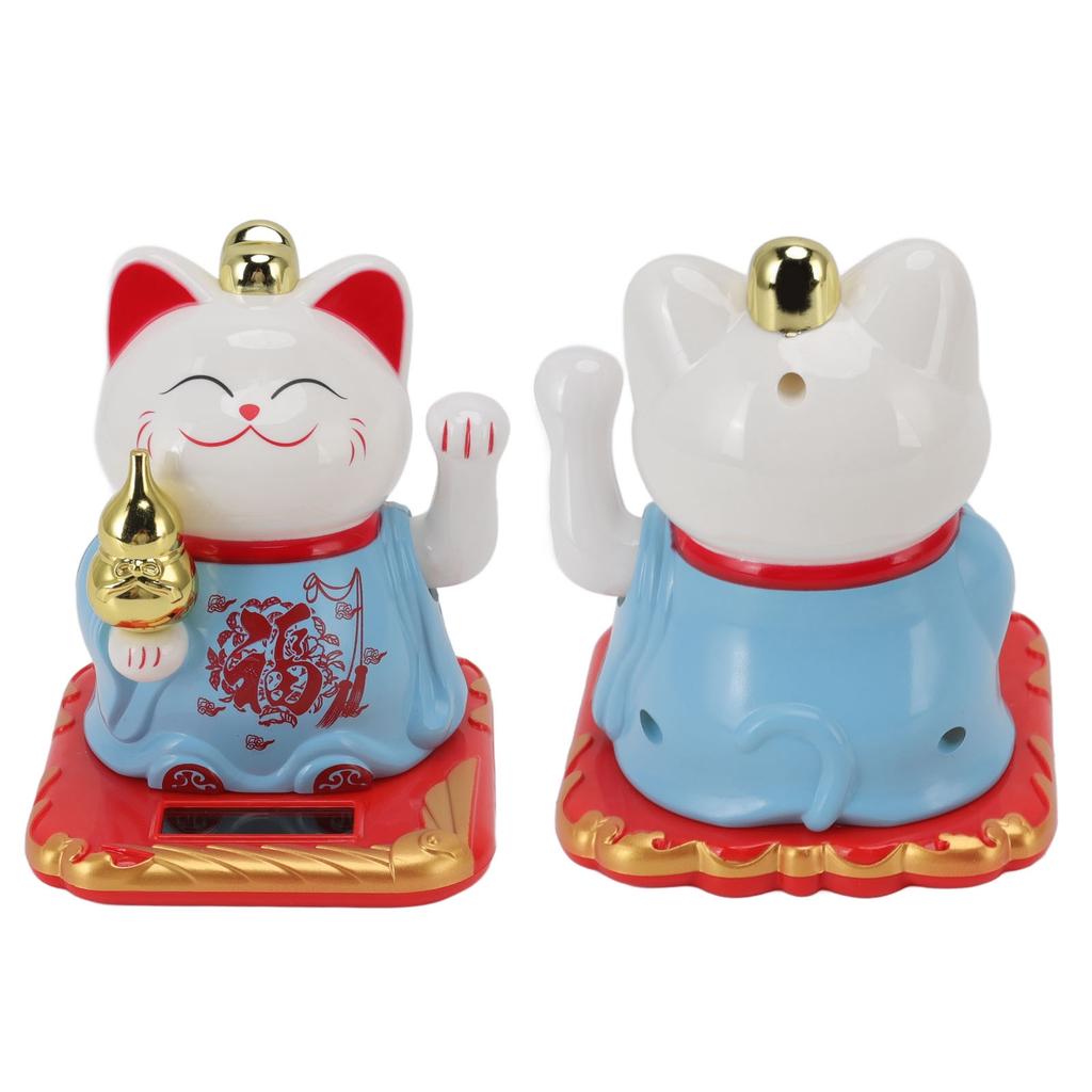 Lucky Waving Cat Light Induction Plastic Chinese Welcome Cat Ornament for Home Cars