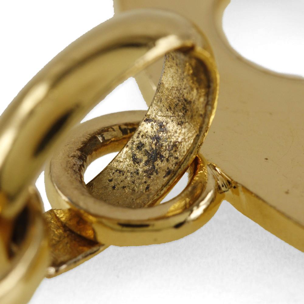 Chanel Round Logo Necklace Vintage Plated Gold 170g Women Used