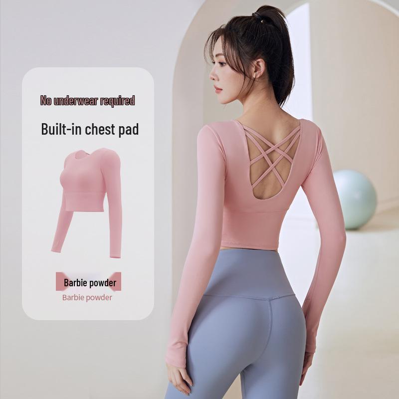 

Бесшовный топ для йоги с длинным рукавом и высокой талией Juyi Hall и спортивный бюстгальтер для женщин S