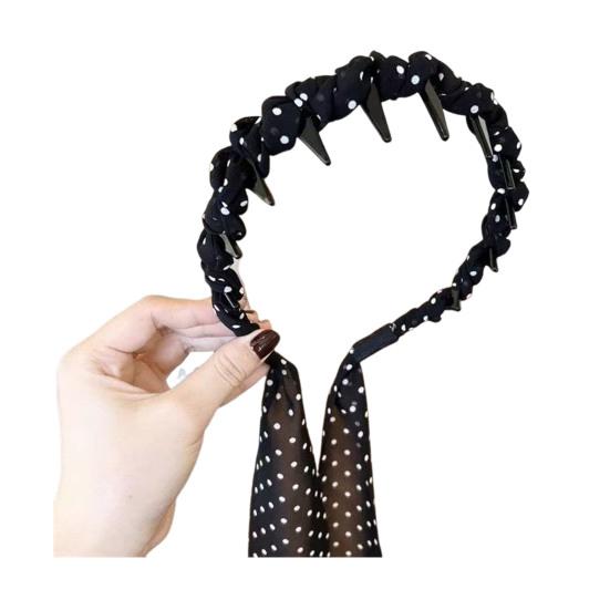 Faux Pearl Headband Retro Style Twist Ribbon Women Hair Hoop