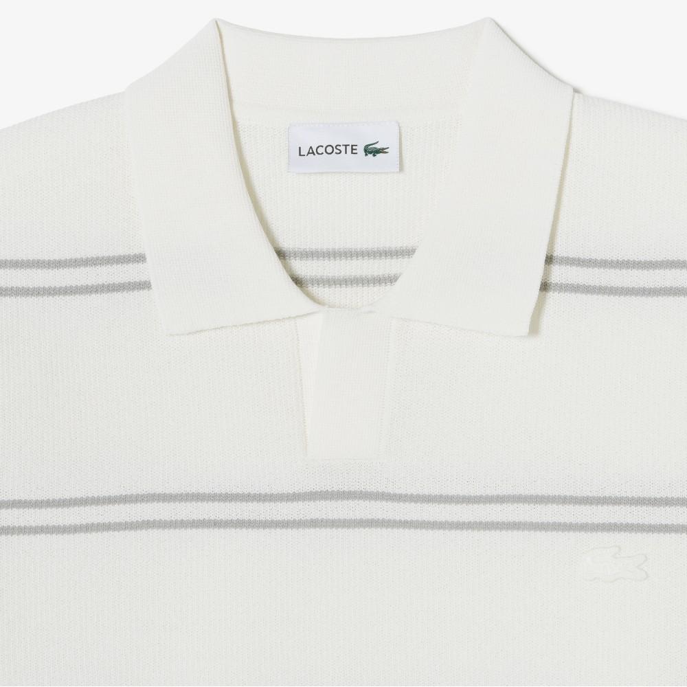 Lacoste Men's Open Collar Pin Stripe Short Sleeve Sweater Polo Shirt PH396E-56GXFJ