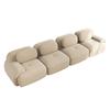 4-Seater Sofa Soft Corduroy, Frameless, 32D High-Elastic Padding, Pet-Friendly, Vacuum-Packed, Combinable, No Assembly for Bedroom and Office, Beige
