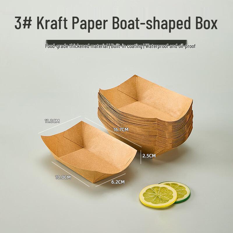 Disposable Kraft Paper Food Boat Box