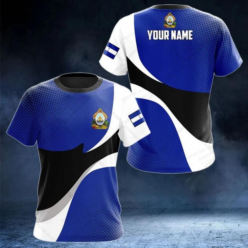 Men's T-shirt Honduras Emblem Flag 3d Print T-shirts Men Women Fashion Short Sleeve Tshirt Kids Tops Tees Boy T Shirt DIY Name