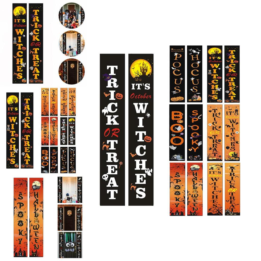 Exquisite Printed Halloween Couplet Banner High Quality Durable Party Decor