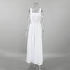 2026 French Elegant White Maxi Dress Hollow Out Backless A Line Sleeveless Vacation