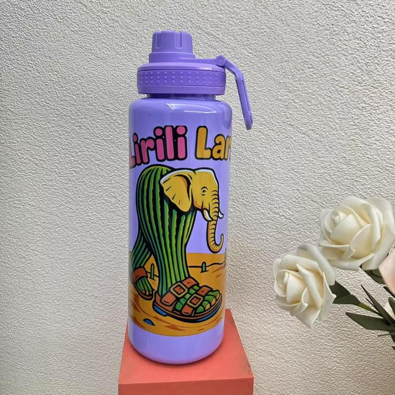 1000Ml Italian Brainrot Kid Water Bottle Tralalero Tralala Tung Tung Sahur Water Bottle Boys Outdoor Sports Water Bottles