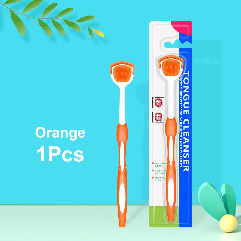 

1Pcs Tongue Scraper Brush Adult Kids Reusable Silicone Cleaning Toothbrush Washable Mouth Fresh Breath Tongue Cleaning Tool