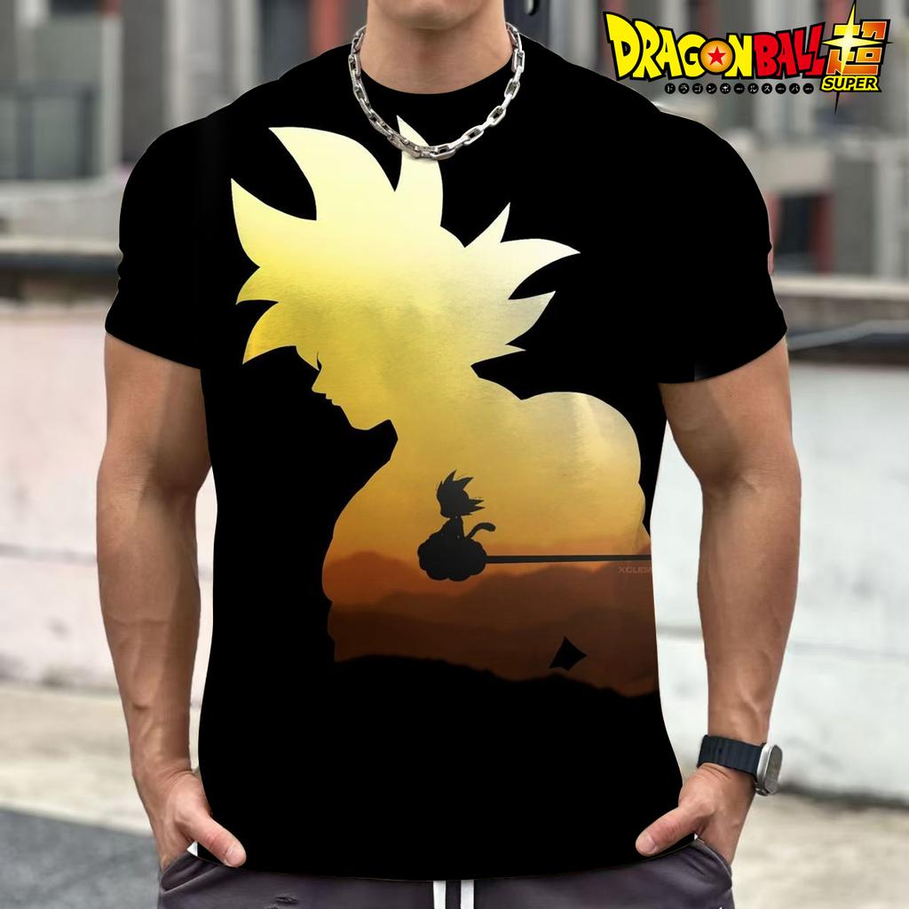 Vegeta Dragon Ball Z Goku Herren T-Shirt Trend Streetwear Cool Harajuku GYM Oversized 110-6XL O-Kragen Kurzärmelig Anime Saiyan