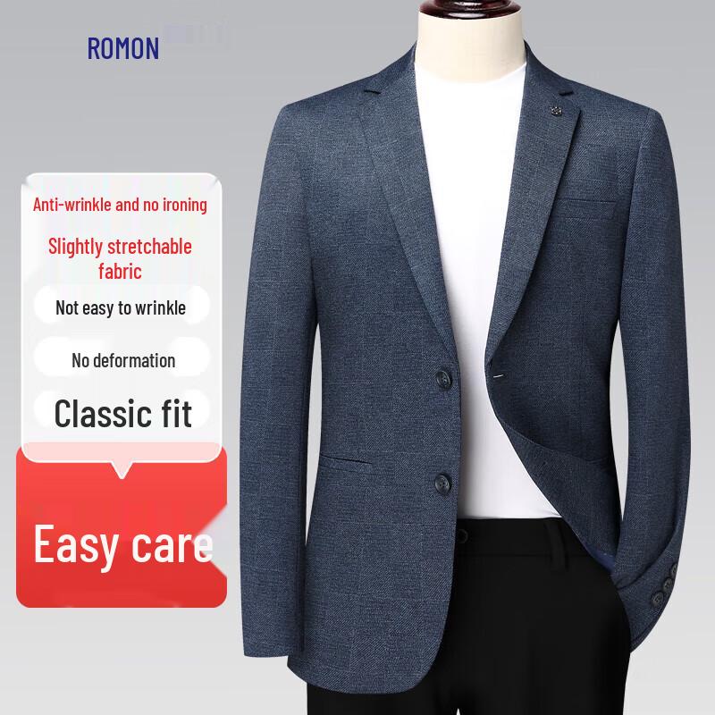 Мужской приталенный пиджак Luo Meng в стиле business casual 170 синий