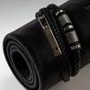 Men's Multi-layer Woven Leather Bracelet with Stainless Steel Tube